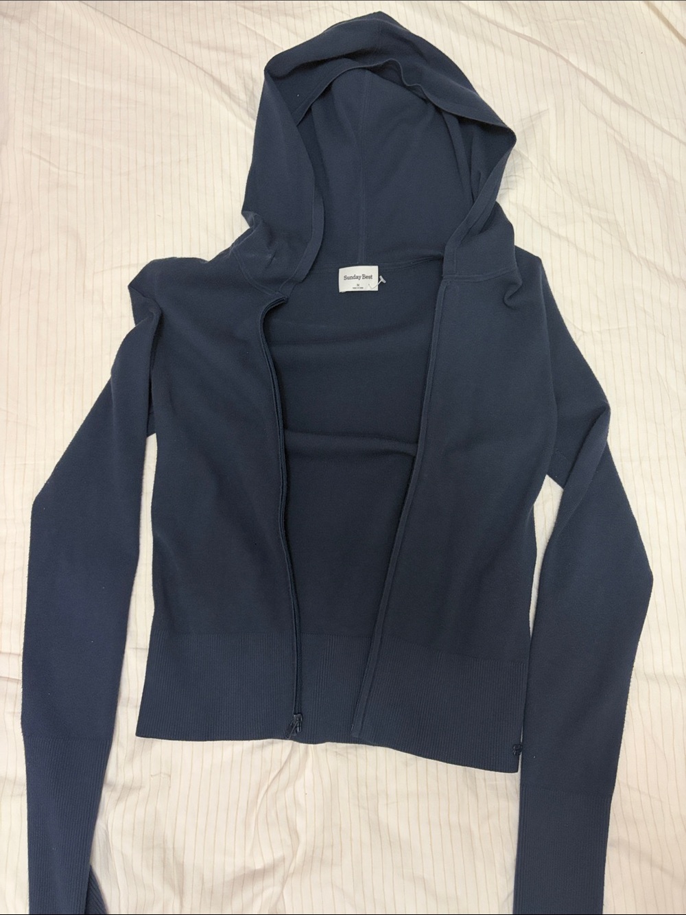 Sunday Best Dark Navy Hooded Zip Cardigan